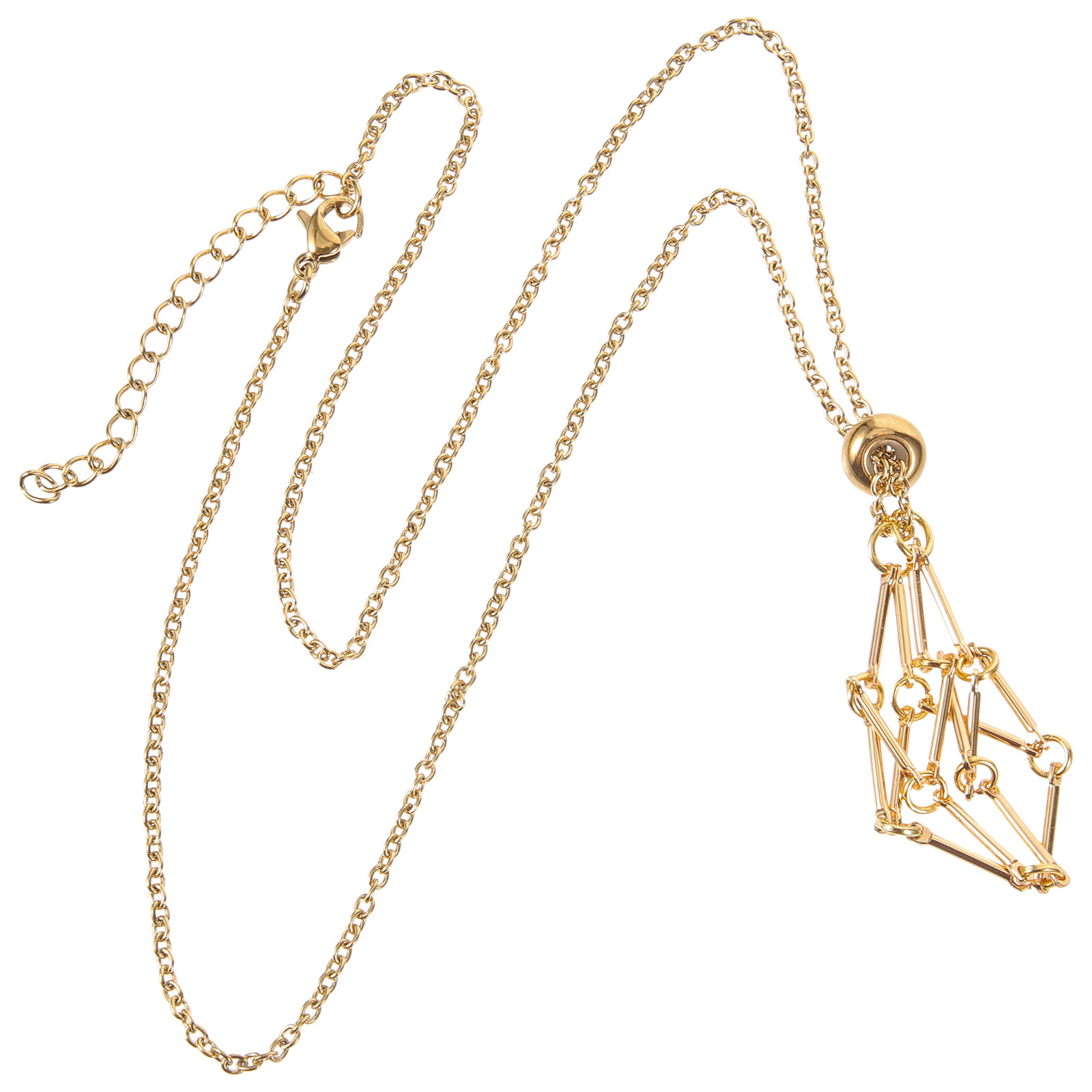 Jewelry Making Gemstones - Metalen kristallen houder voor ketting, lege